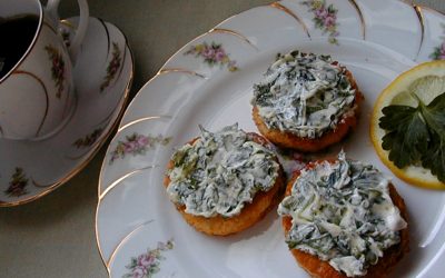 Canapes with Green Spread