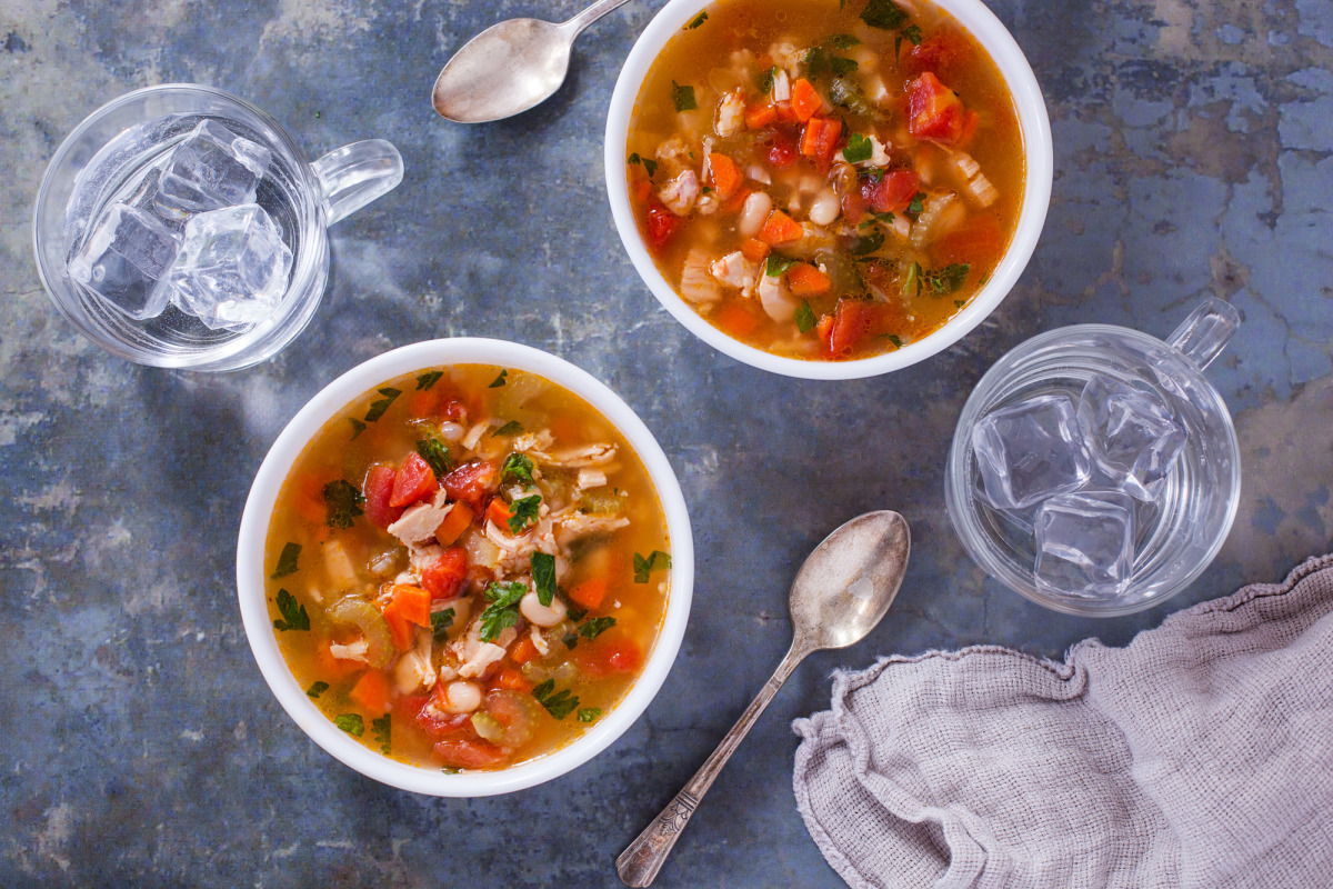 Slow Cooker Chicken, Tomato and White Bean Soup recipe