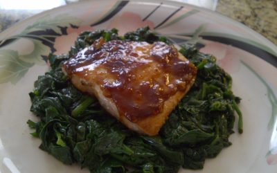 Javanese Roasted Salmon and Wilted Spinach