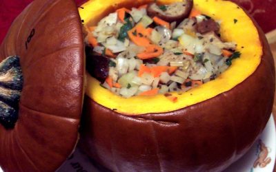 Stuffed Pumpkins with Herbs and Bread Crumbs