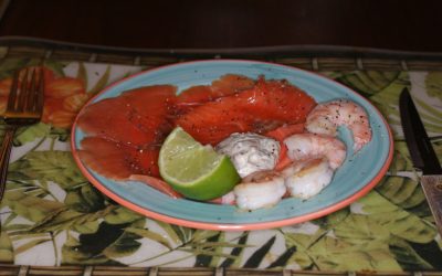 Salmon and Prawns (Shrimp) With Dill and Lime Aioli