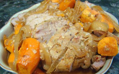 Crock Pot Garlic Pork With Sweet Potatoes