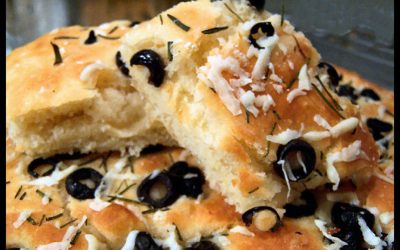 Focaccia Bread Herbed With Black Olive & Fresh Rosemary