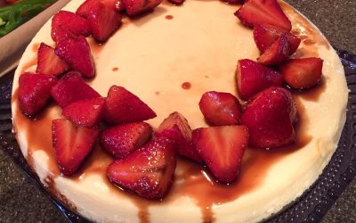 Mascarpone Cheesecake with Balsamic Strawberries
